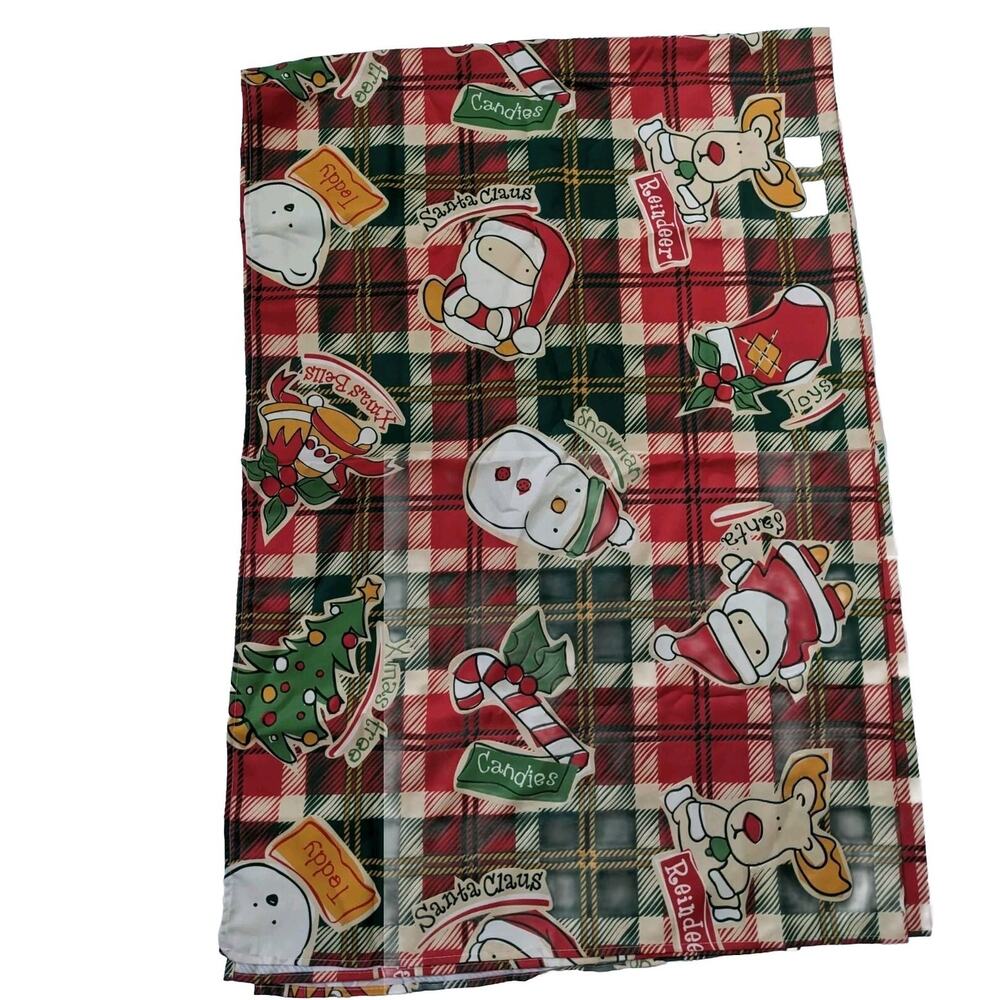 Christmas Tablecloth 56x80 Inches Rectangle Tables Santa Claus Reindeer Snowman